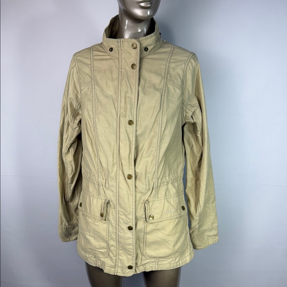 Barbour Tan Utility Jacket with Standing Collar